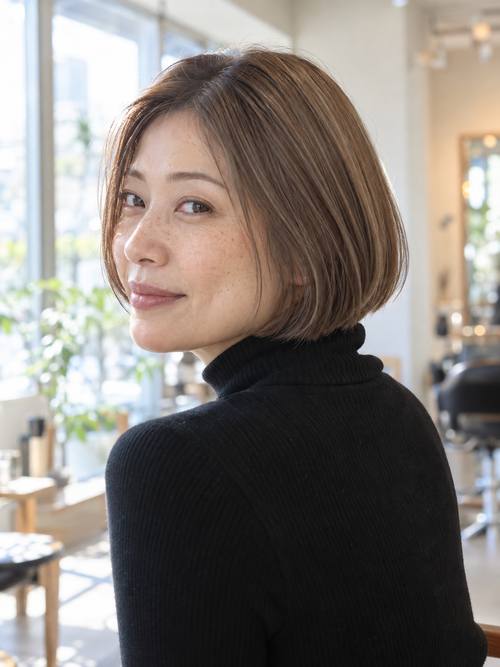 ストレートのミニボブのヘアスタイルイメージ
