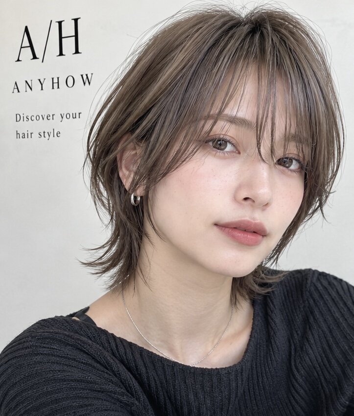 くすみブラウンの大人かわいいショートウルフ（Hair & Make anyhow）